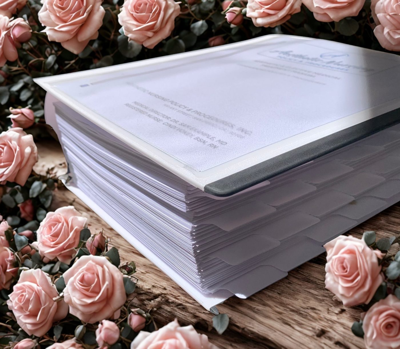 A tabbed compliance manual binder
